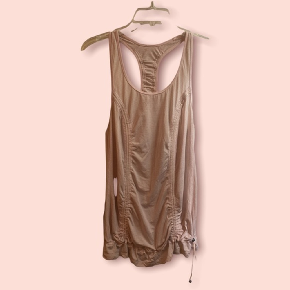 Lululemon Pink I Just Wanna Run Racer Back Ruched Tank Top Size‎ 6